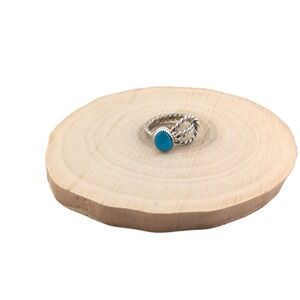 Navajo Turquoise Rope Lasso Sterling Silver Ring Native Am Jewelry Sz‎ 8US**